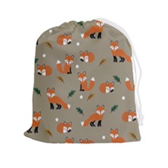 Fox Pattern Texture Drawstring Pouch (2xl) by Pakjumat