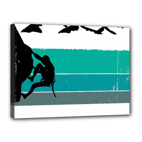 Boulder T- Shirt Climbing Bouldering Fun Mountaineering T- Shirt Canvas 16  X 12  (stretched) by JamesGoode