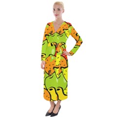 Fruit Food Wallpaper Velvet Maxi Wrap Dress by Dutashop