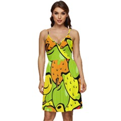 Fruit Food Wallpaper V-neck Pocket Summer Dress  by Dutashop