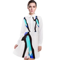 Abstract Art Sport Cross Ball Tennis  Shirt Abstract Art Sport Cross Ball Tennis  Shirt7 Long Sleeve Chiffon Shirt Dress by EnriqueJohnson