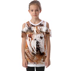 Bulldog T- Shirt English Bulldog Animal Wildlife Forest Nature Discovery Fauna T- Shirt Fold Over Open Sleeve Top by JamesGoode