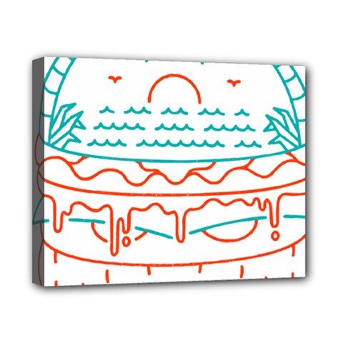Burger T- Shirt Beach Burger T- Shirt Canvas 10  X 8  (stretched) by JamesGoode