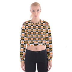 Lantern Chess Halloween Cropped Sweatshirt by Pakjumat