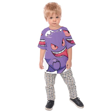 Purple Funny Monster Kids  Raglan T-shirt by Sarkoni
