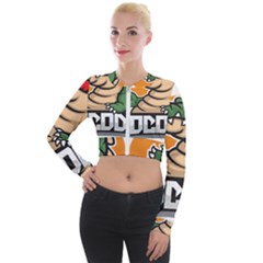 Funny Crocodile Long Sleeve Cropped Velvet Jacket by Sarkoni