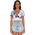 Funny Statue Of Liberty Parody V-Neck Crop Top View1