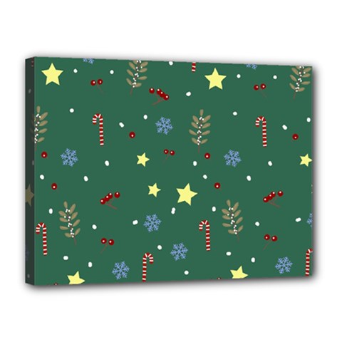 Twigs Christmas Party Pattern Canvas 16  X 12  (stretched) by uniart180623