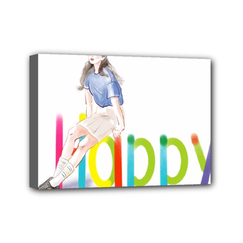 Happy Mini Canvas 7  X 5  (stretched) by SychEva
