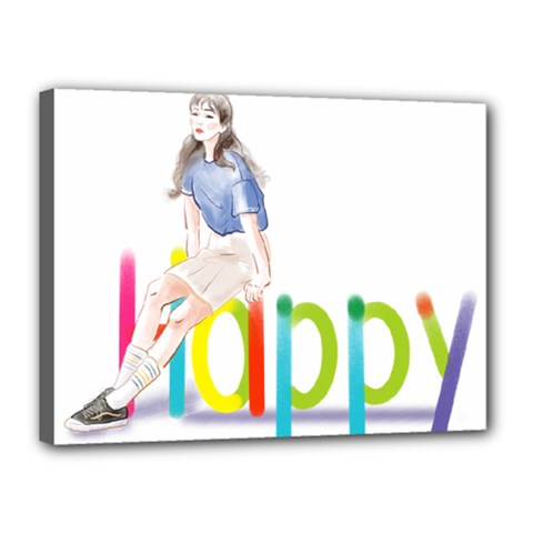 Happy Canvas 16  X 12  (stretched) by SychEva