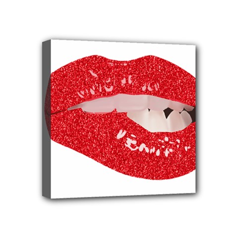 Lips -25 Mini Canvas 4  X 4  (stretched) by SychEva