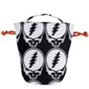 Black And White Deadhead Grateful Dead Steal Your Face Pattern Drawstring Bucket Bag View2