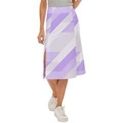 Geometric Abstract Art T- Shirt Purple Mountains Pattern Midi Panel Skirt by EnriqueJohnson