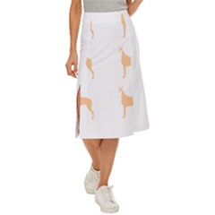 Great Dane T- Shirt Great Dane Dog - Brown - Pattern T- Shirt Midi Panel Skirt by EnriqueJohnson