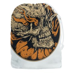 Human Skull  Skull Art Skeleton Illustration Drawstring Pouch (3xl) by uniart180623