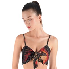 Dragon Woven Tie Front Bralet by uniart180623