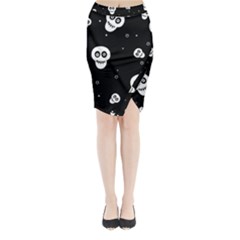 Skull Pattern Midi Wrap Pencil Skirt by Ket1n9