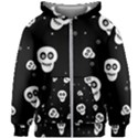 Skull Pattern Kids  Zipper Hoodie Without Drawstring View1