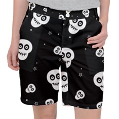Skull Pattern Women s Pocket Shorts by Ket1n9