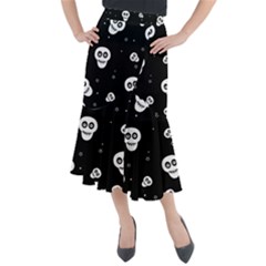Skull Pattern Midi Mermaid Skirt by Ket1n9
