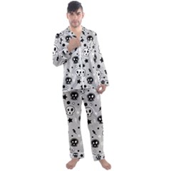 Skull-pattern- Men s Long Sleeve Satin Pajamas Set by Ket1n9