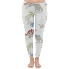 Dinosaur Art Pattern Classic Winter Leggings by Ket1n9