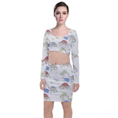 Dinosaur Art Pattern Top And Skirt Sets by Ket1n9