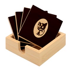 Cats Funny Bamboo Coaster Set by Ket1n9
