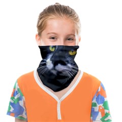 Face Black Cat Face Covering Bandana (kids) by Ket1n9