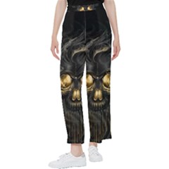 Art Fiction Black Skeletons Skull Smoke Women s Pants  by Ket1n9