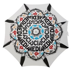 Social Media Computer Internet Typography Text Poster Straight Umbrellas by Ket1n9