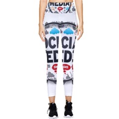 Social Media Computer Internet Typography Text Poster Pocket Leggings  by Ket1n9