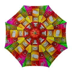 Colorful 3d Social Media Golf Umbrellas by Ket1n9