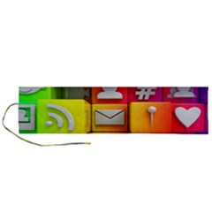 Colorful 3d Social Media Roll Up Canvas Pencil Holder (l) by Ket1n9