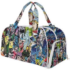 Vintage Horror Collage Pattern Burner Gym Duffel Bag by Ket1n9