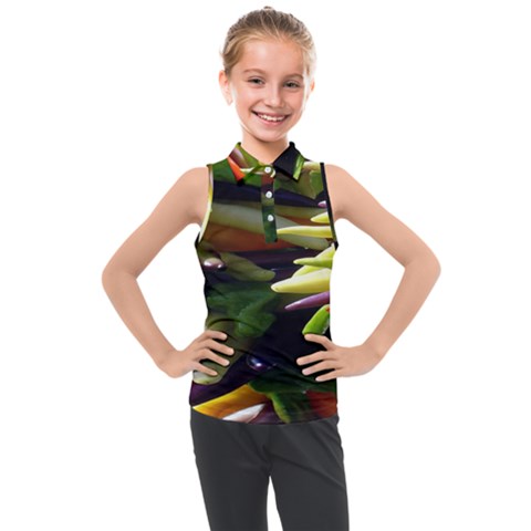 Bright Peppers Kids  Sleeveless Polo T-shirt by Ket1n9