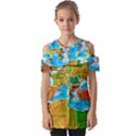 World Map Fold Over Open Sleeve Top View1