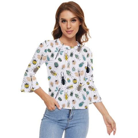 Insect Animal Pattern Bell Sleeve Top by Ket1n9