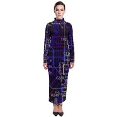 Technology Circuit Board Layout Turtleneck Maxi Dress by Ket1n9
