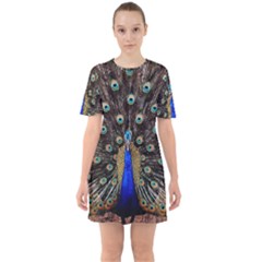 Peacock Sixties Short Sleeve Mini Dress by Ket1n9