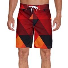Abstract Triangle Wallpaper Men s Beach Shorts by Ket1n9