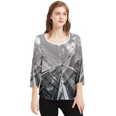 Architecture-skyscraper Chiffon Quarter Sleeve Blouse by Ket1n9