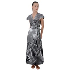 Architecture-skyscraper Flutter Sleeve Maxi Dress by Ket1n9