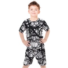 Neurons-brain-cells-brain-structure Kids  T-shirt And Shorts Set by Ket1n9