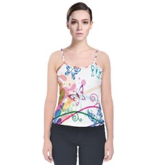 Butterfly Vector Art Velvet Spaghetti Strap Top by Ket1n9