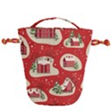 Christmas New Year Seamless Pattern Drawstring Bucket Bag View1