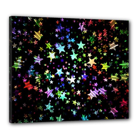 Christmas Star Gloss Lights Light Canvas 24  X 20  (stretched) by Ket1n9