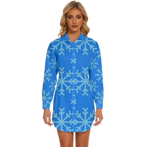 Holiday Celebration Decoration Background Christmas Womens Long Sleeve Shirt Dress by Ket1n9