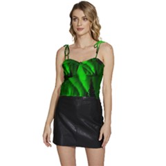 Aurora-borealis-northern-lights- Flowy Camisole Tie Up Top by Ket1n9