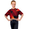 Abstract Triangle Wallpaper Kids Mock Neck T-Shirt View1